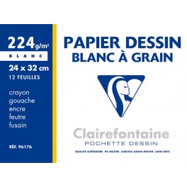 PAPIER BLANC A GRAIN 224g/m2 24X32cm